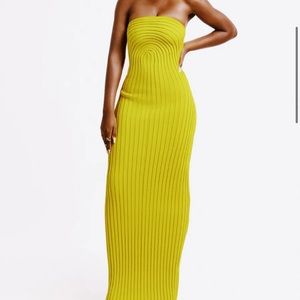 Hanifa roxi strapless maxi